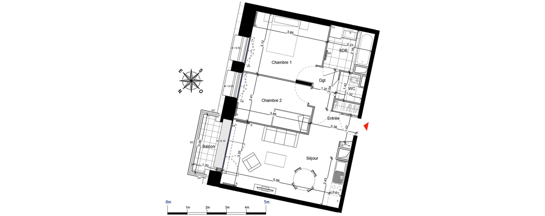 Appartement T3 de 53,42 m2 &agrave; Franconville Centre