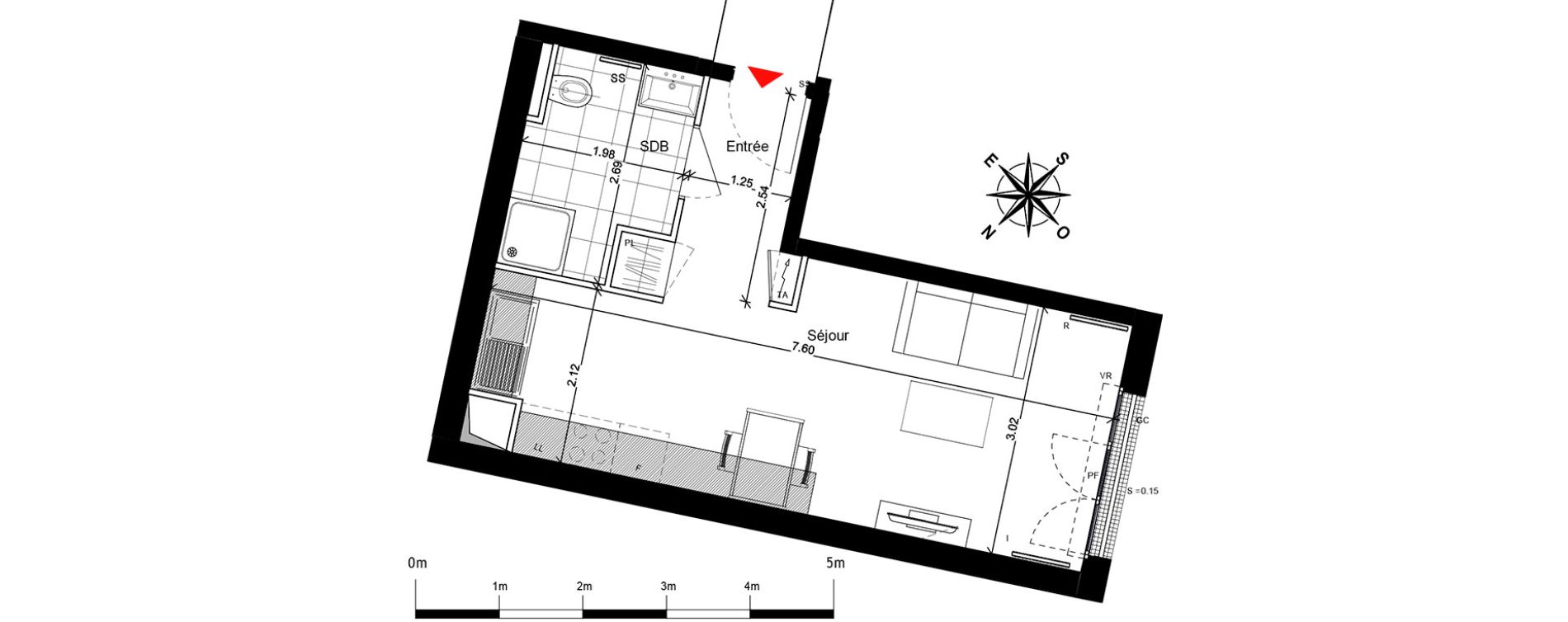 Appartement T1 de 28,05 m2 &agrave; Franconville Centre