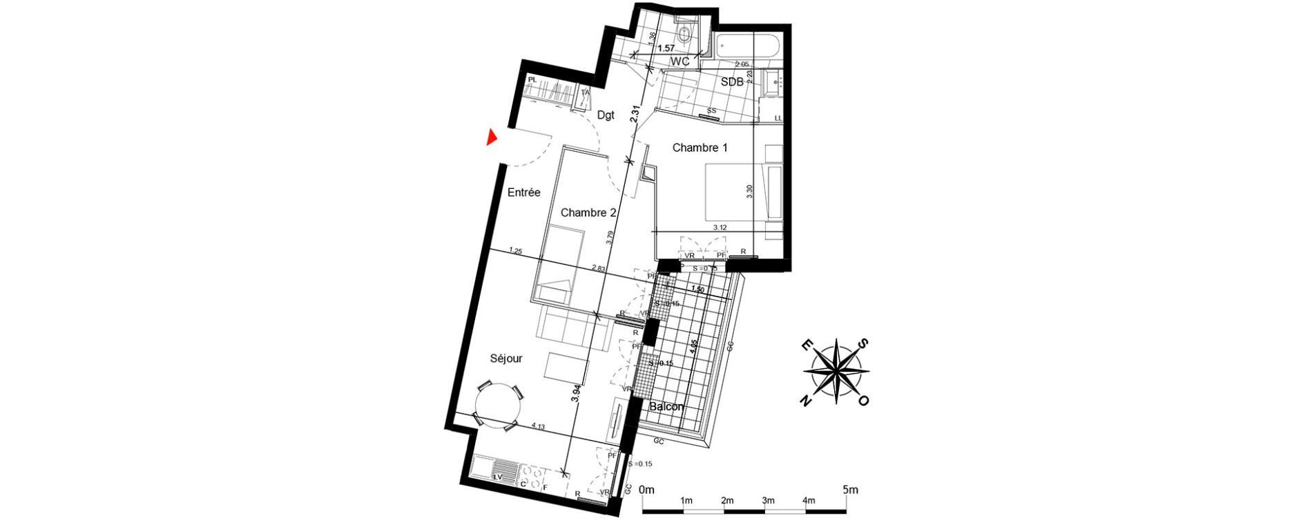 Appartement T3 de 56,95 m2 &agrave; Franconville Centre