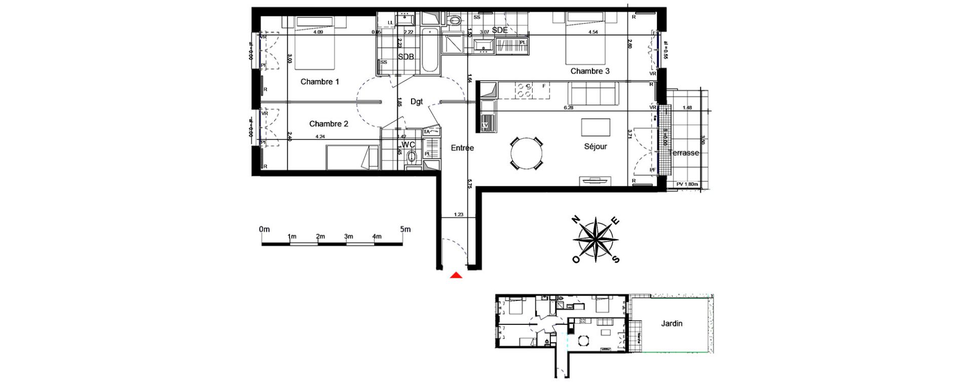 Appartement T4 de 83,20 m2 &agrave; Franconville Centre