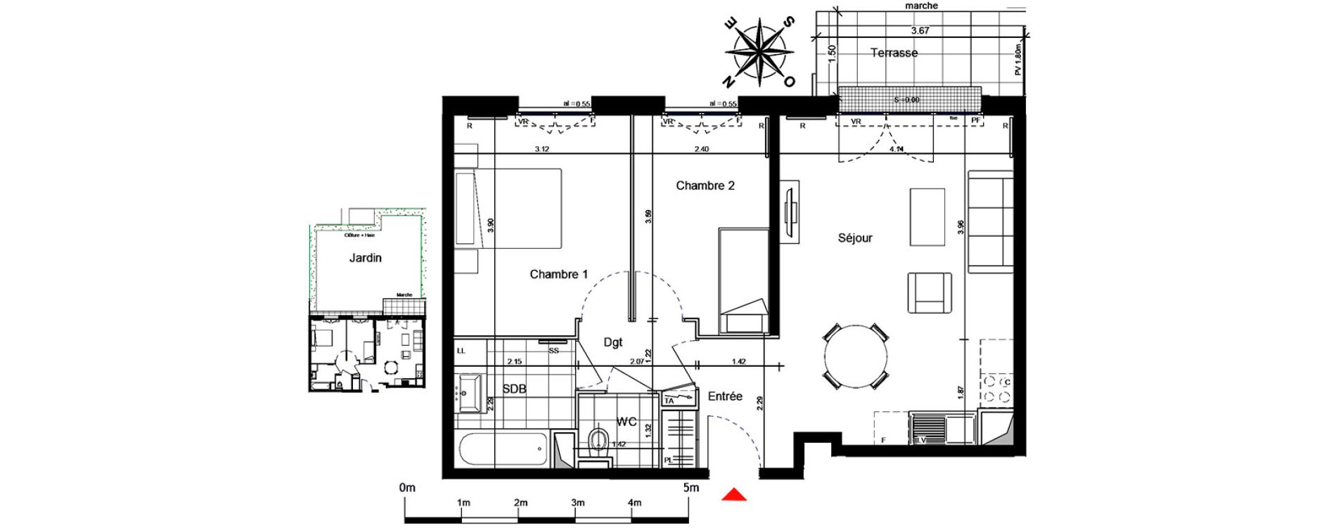 Appartement T3 de 57,32 m2 &agrave; Franconville Centre