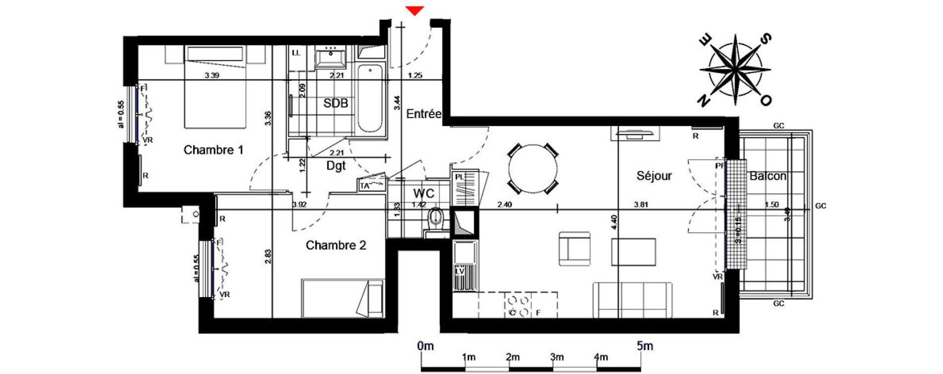 Appartement T3 de 62,49 m2 &agrave; Franconville Centre