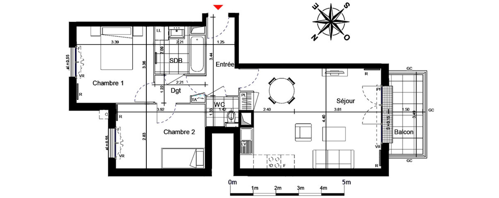 Appartement T3 de 62,49 m2 &agrave; Franconville Centre