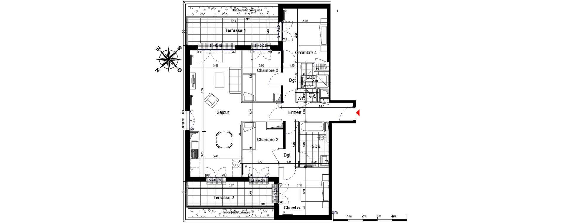 Appartement T5 de 95,56 m2 &agrave; Franconville Centre