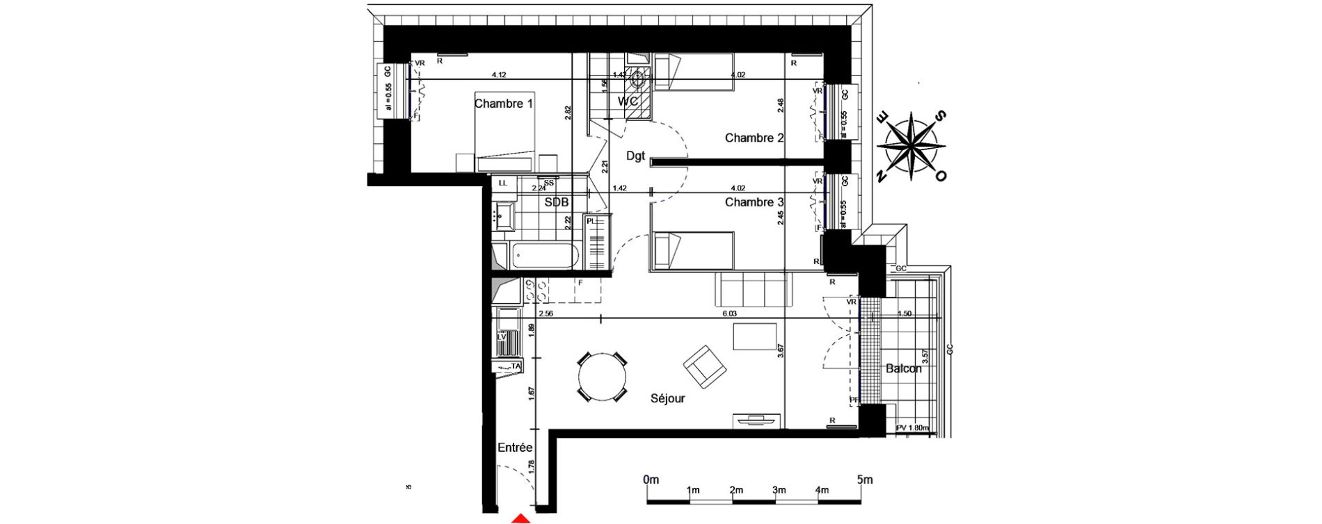 Appartement T4 de 75,58 m2 &agrave; Franconville Centre