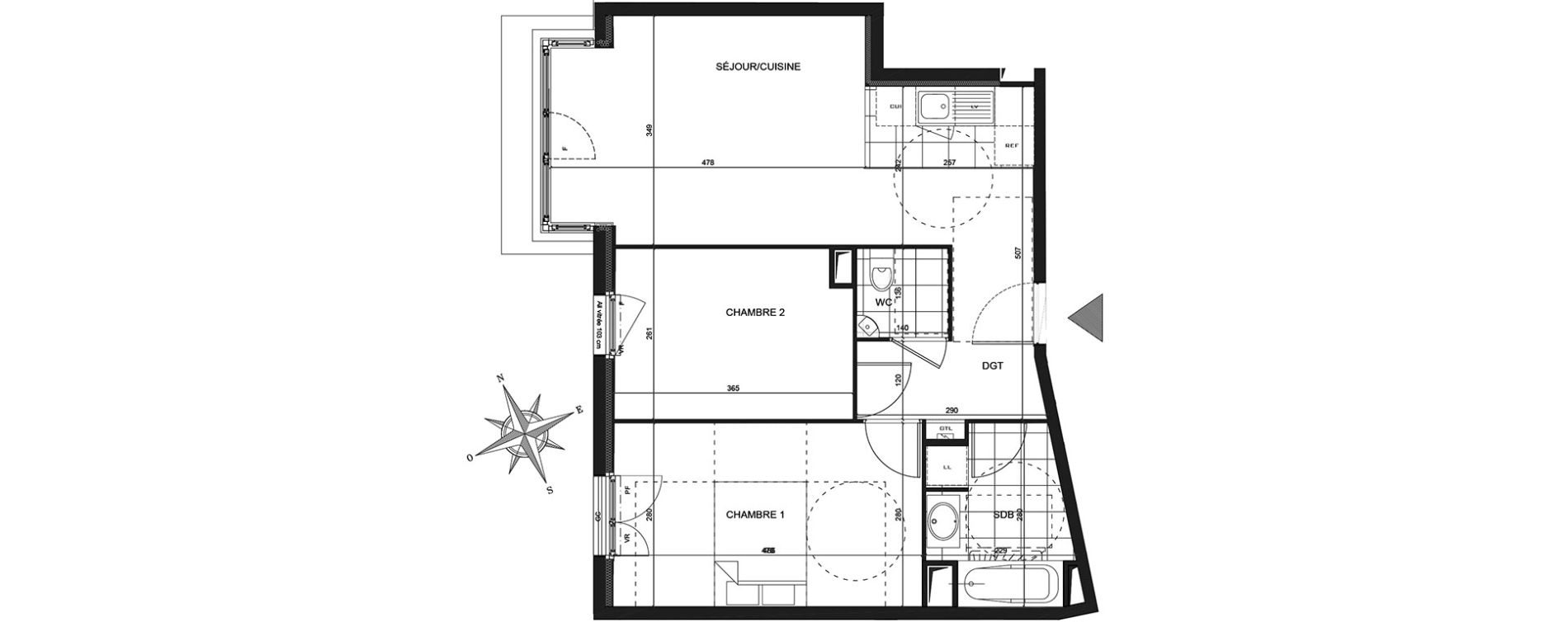 Appartement T3 de 56,83 m2 &agrave; Franconville Jean monnet