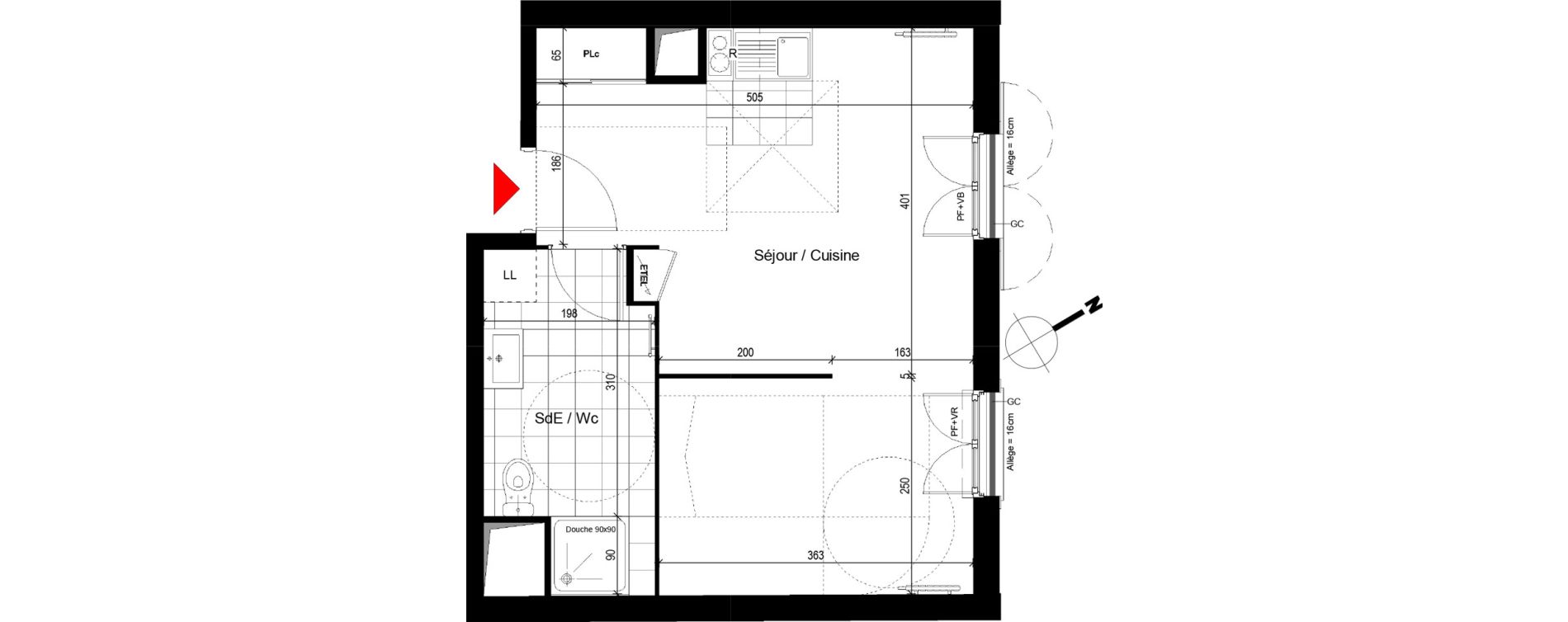 Appartement T1 de 33,86 m2 &agrave; Franconville Centre