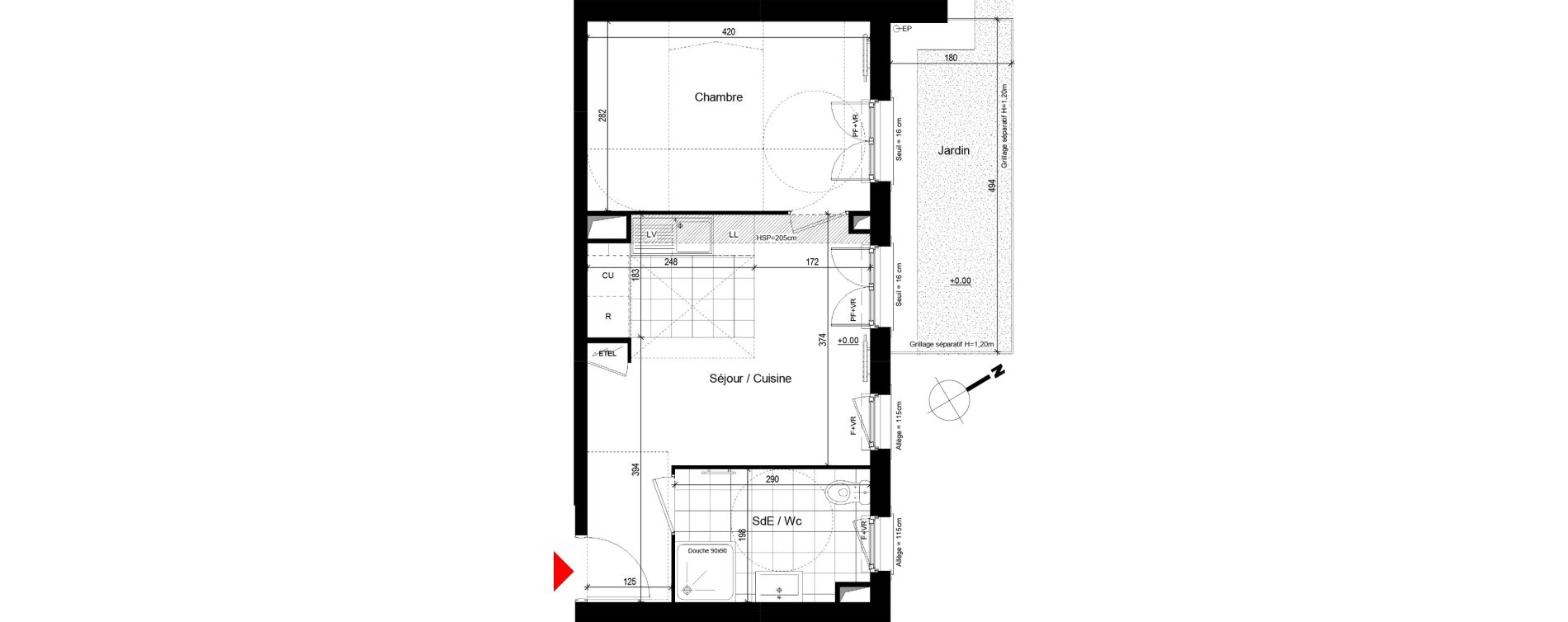 Appartement T2 de 35,06 m2 &agrave; Franconville Centre