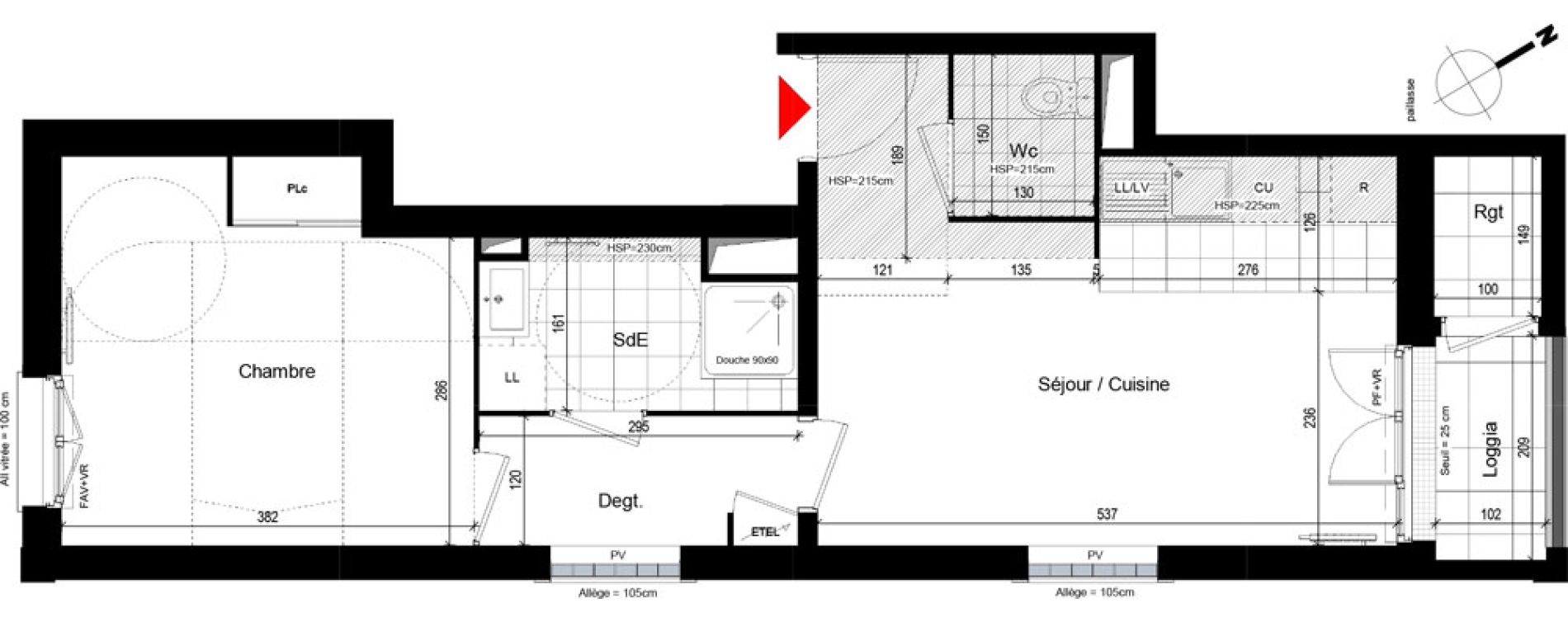 Appartement T2 de 42,27 m2 &agrave; Franconville Centre