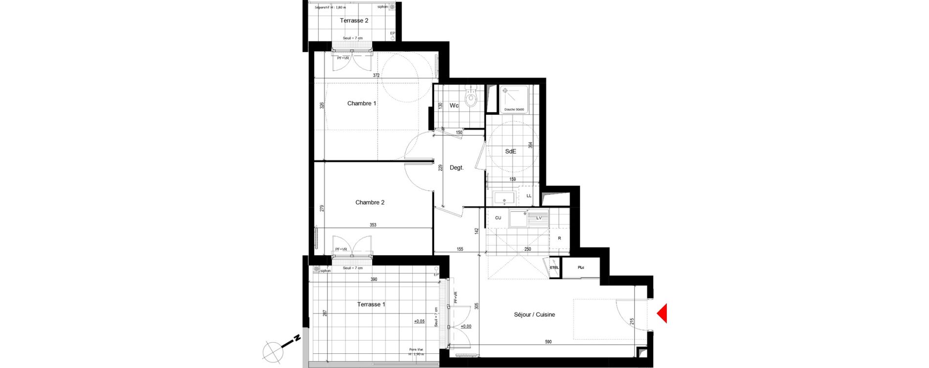 Appartement T3 de 54,29 m2 &agrave; Franconville Centre