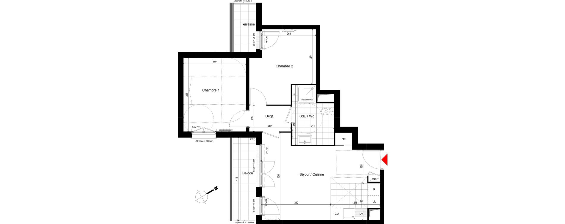 Appartement T3 de 52,33 m2 &agrave; Franconville Centre