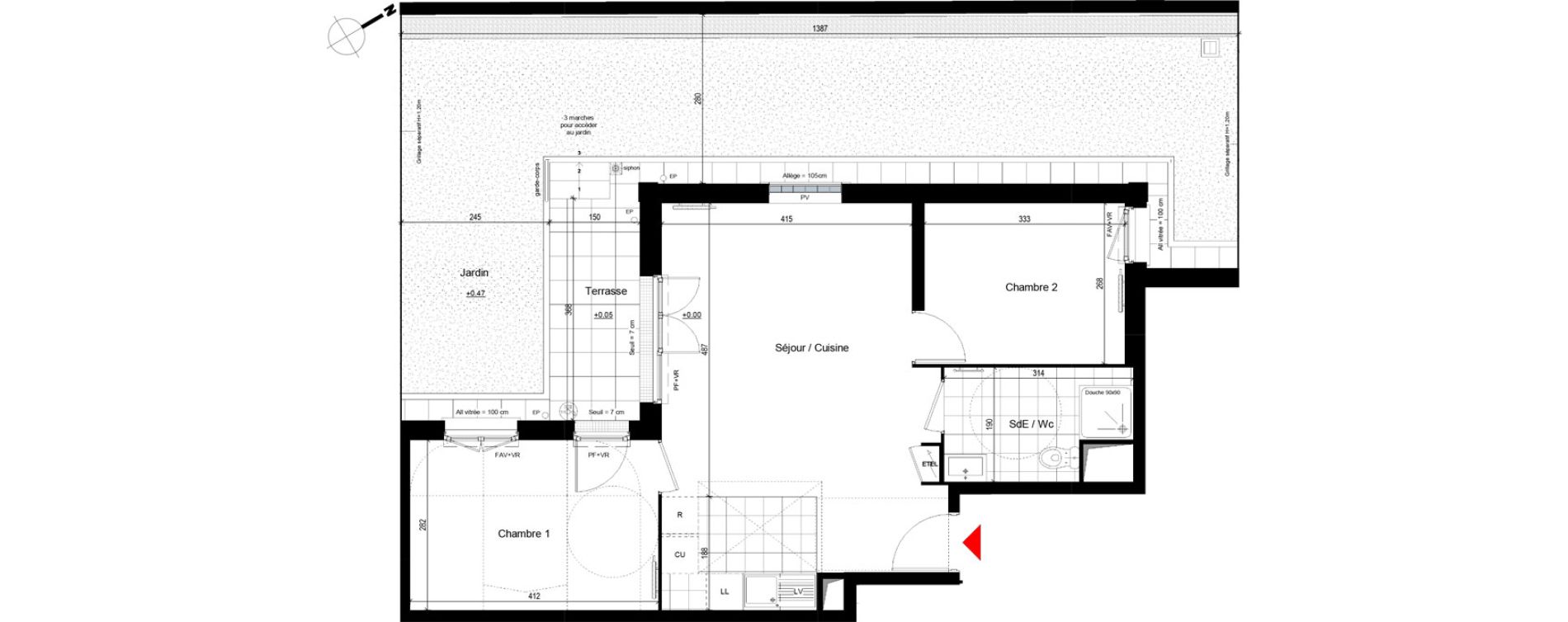 Appartement T3 de 54,59 m2 &agrave; Franconville Centre