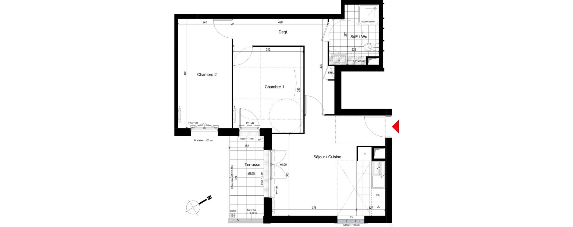 Appartement T3 de 57,94 m2 &agrave; Franconville Centre