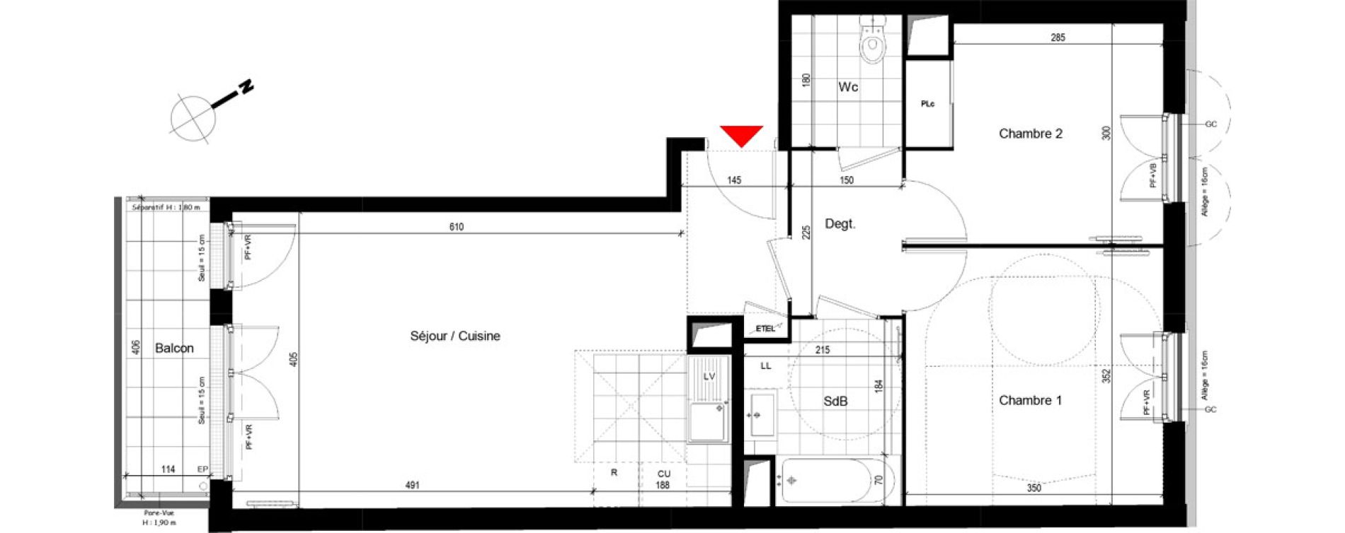 Appartement T3 de 62,84 m2 &agrave; Franconville Centre
