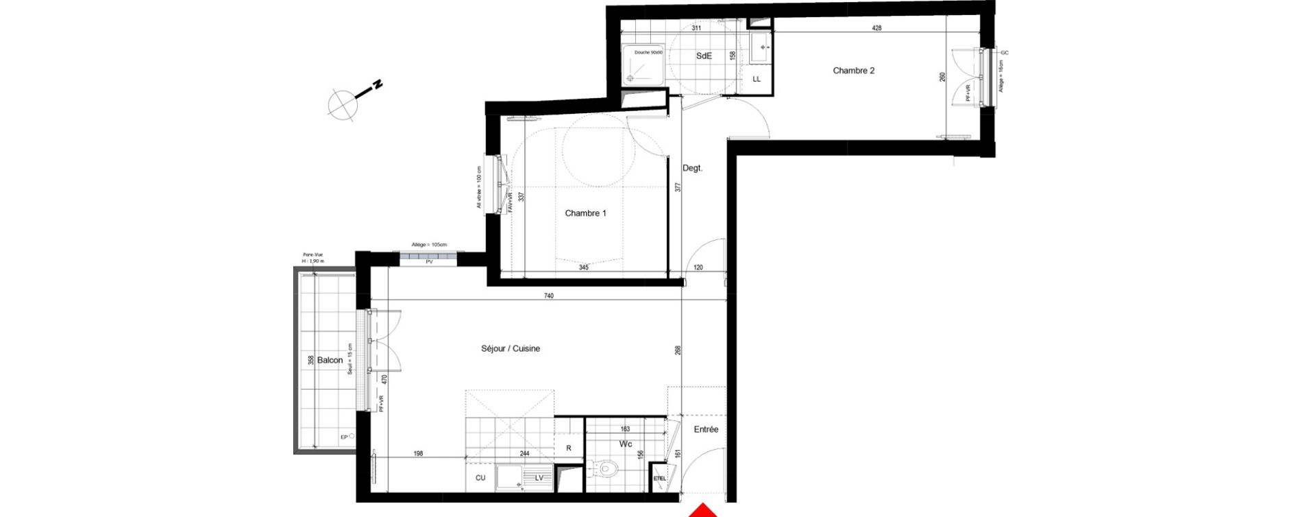 Appartement T3 de 64,69 m2 &agrave; Franconville Centre