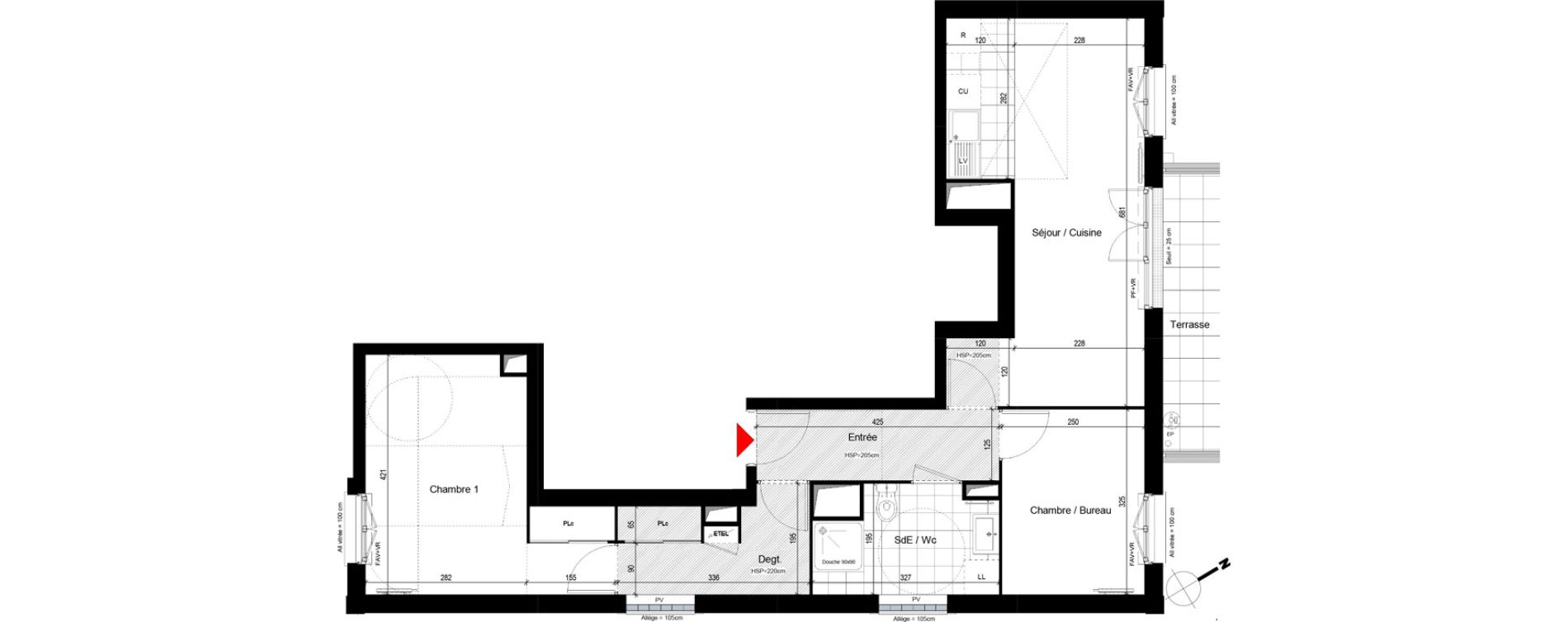 Appartement T3 de 58,57 m2 &agrave; Franconville Centre