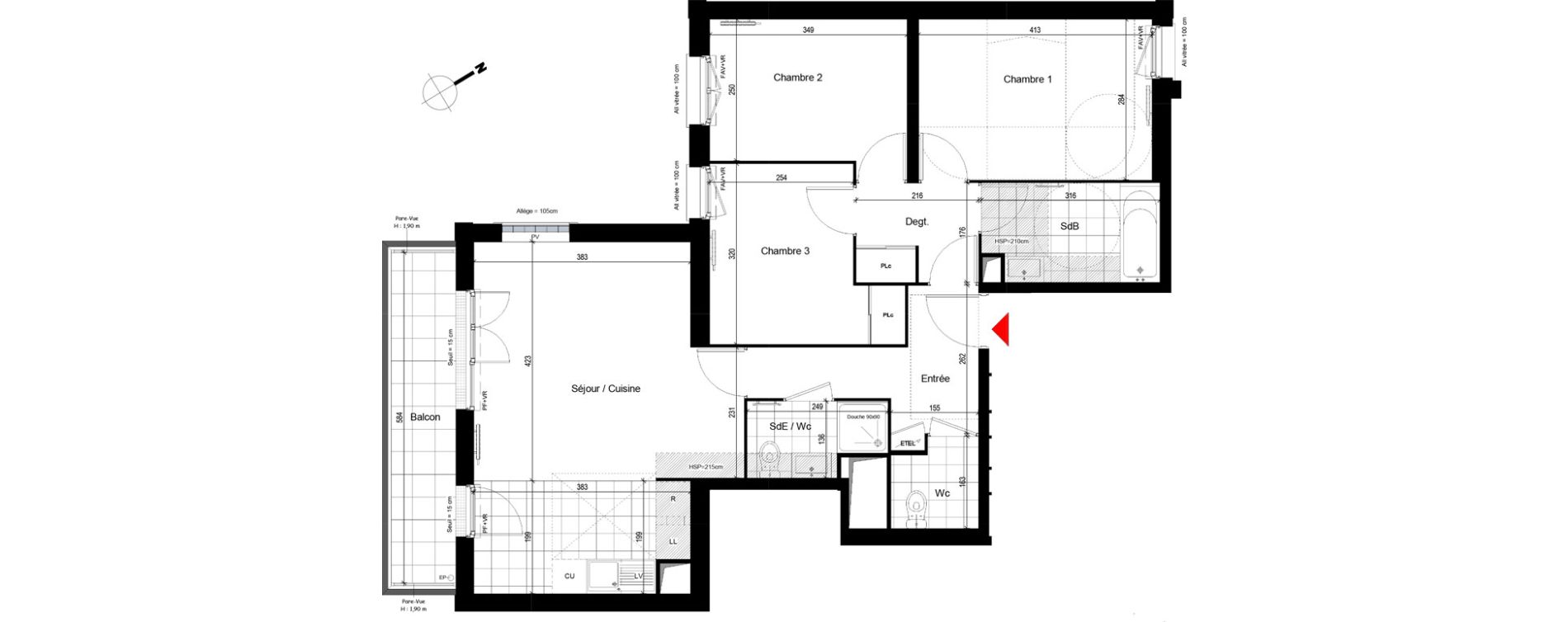 Appartement T4 de 75,87 m2 &agrave; Franconville Centre