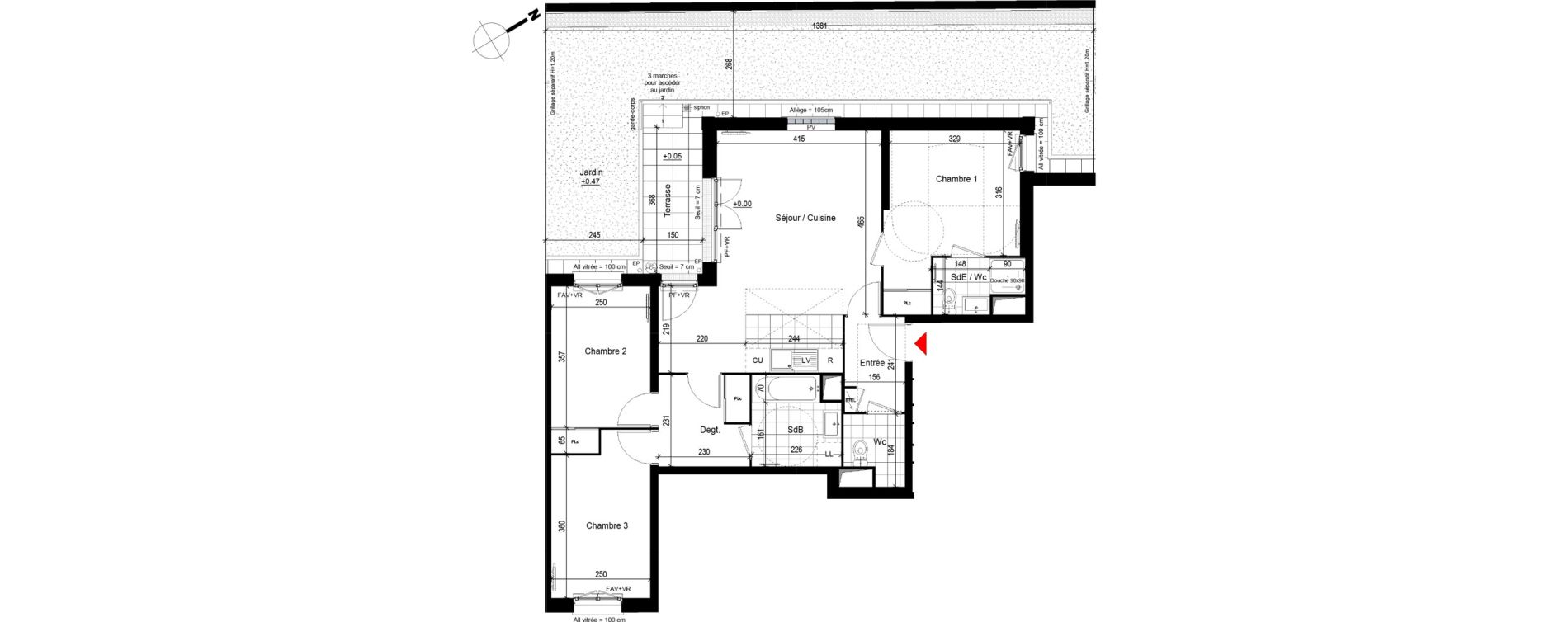 Appartement T4 de 77,98 m2 &agrave; Franconville Centre