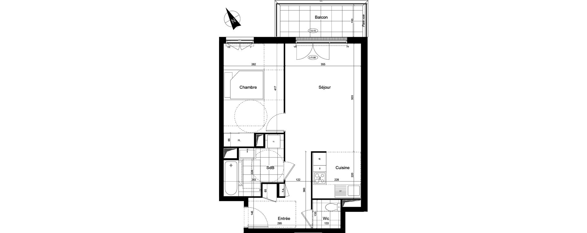 Appartement T2 de 50,53 m2 &agrave; Franconville Mare des noues