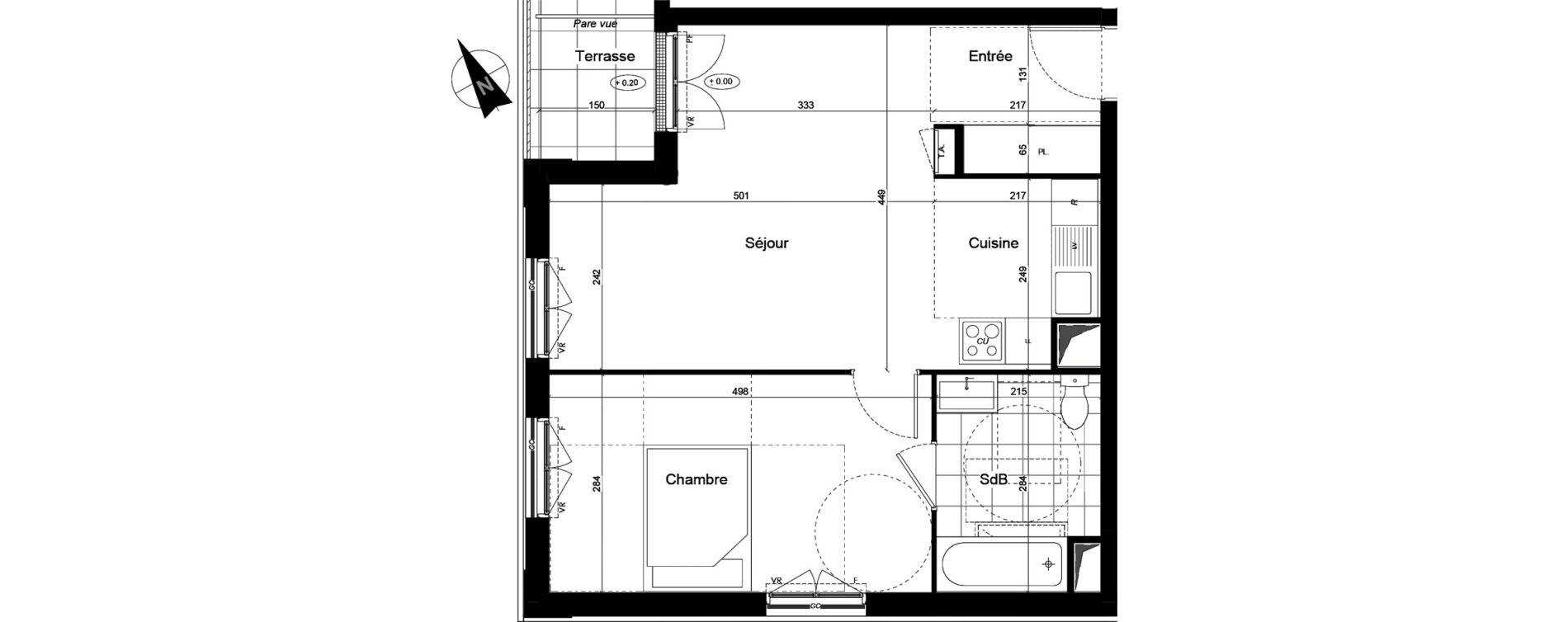 Appartement T2 de 47,92 m2 &agrave; Franconville Mare des noues