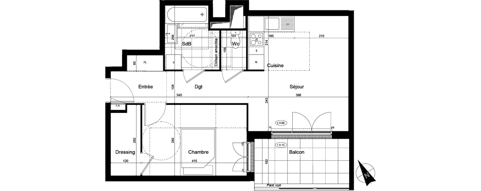 Appartement T2 de 47,66 m2 &agrave; Franconville Mare des noues