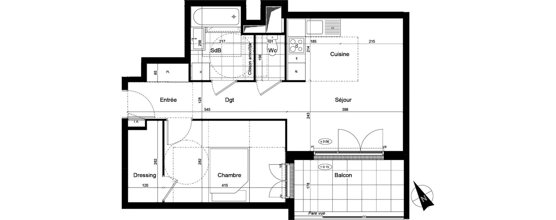 Appartement T2 de 47,66 m2 &agrave; Franconville Mare des noues