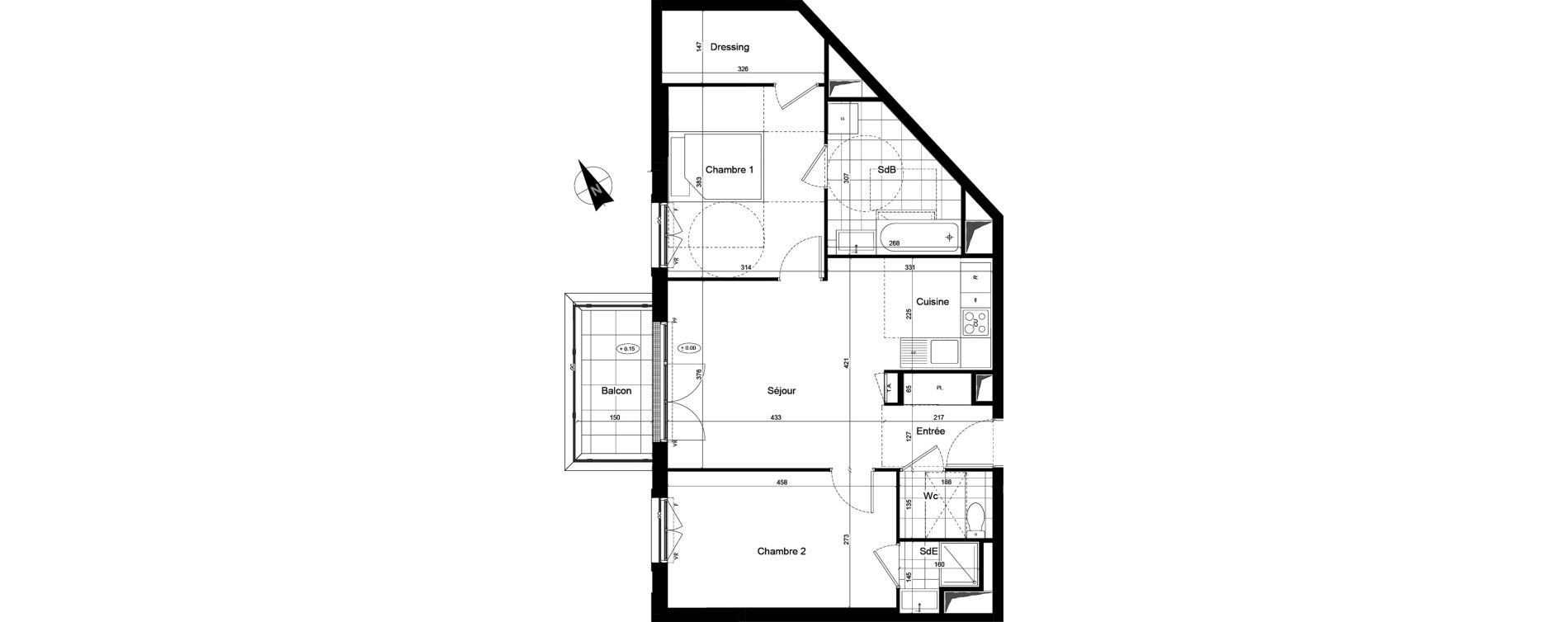 Appartement T3 de 65,82 m2 &agrave; Franconville Mare des noues