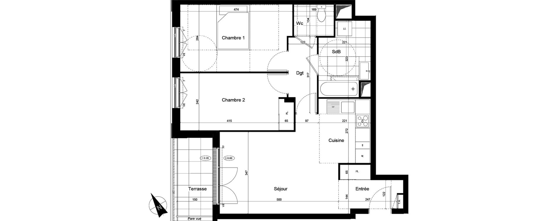 Appartement T3 de 63,54 m2 &agrave; Franconville Mare des noues