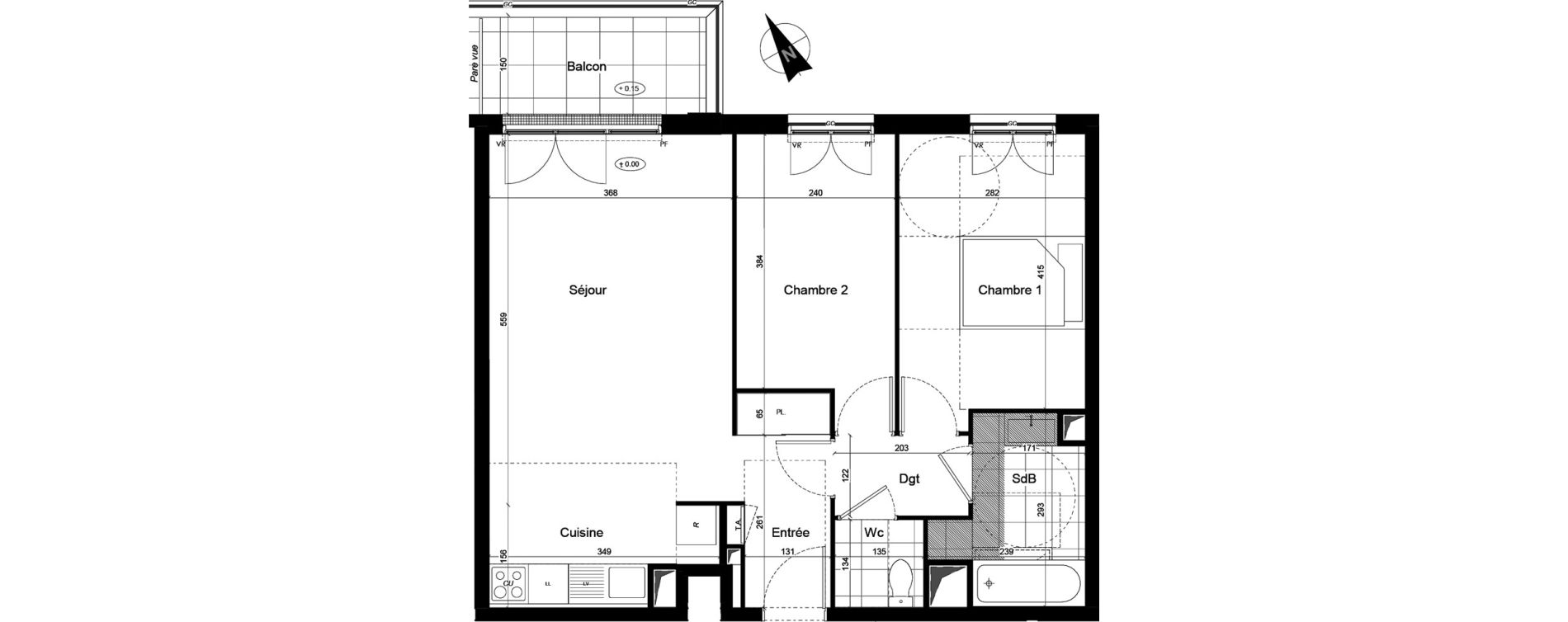 Appartement T3 de 61,14 m2 &agrave; Franconville Mare des noues