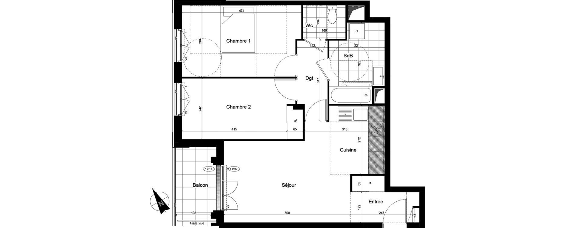 Appartement T3 de 62,33 m2 &agrave; Franconville Mare des noues