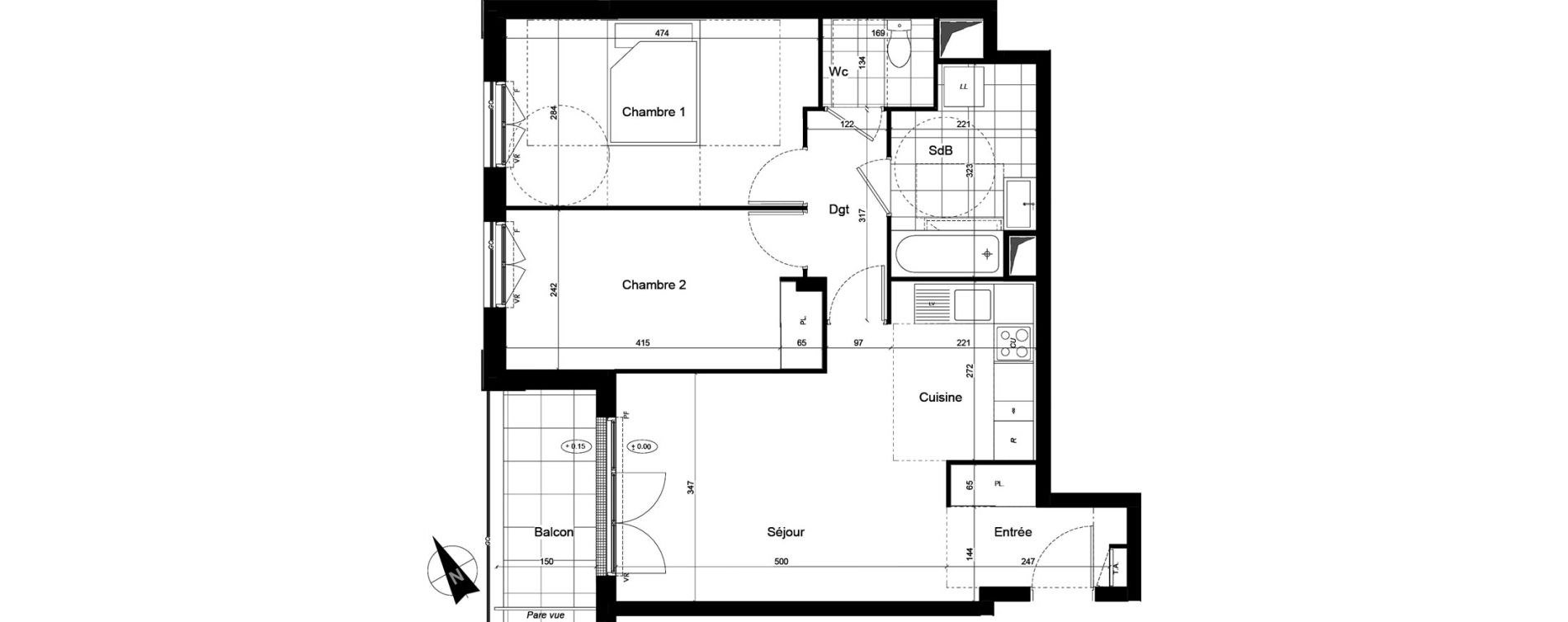 Appartement T3 de 64,23 m2 &agrave; Franconville Mare des noues