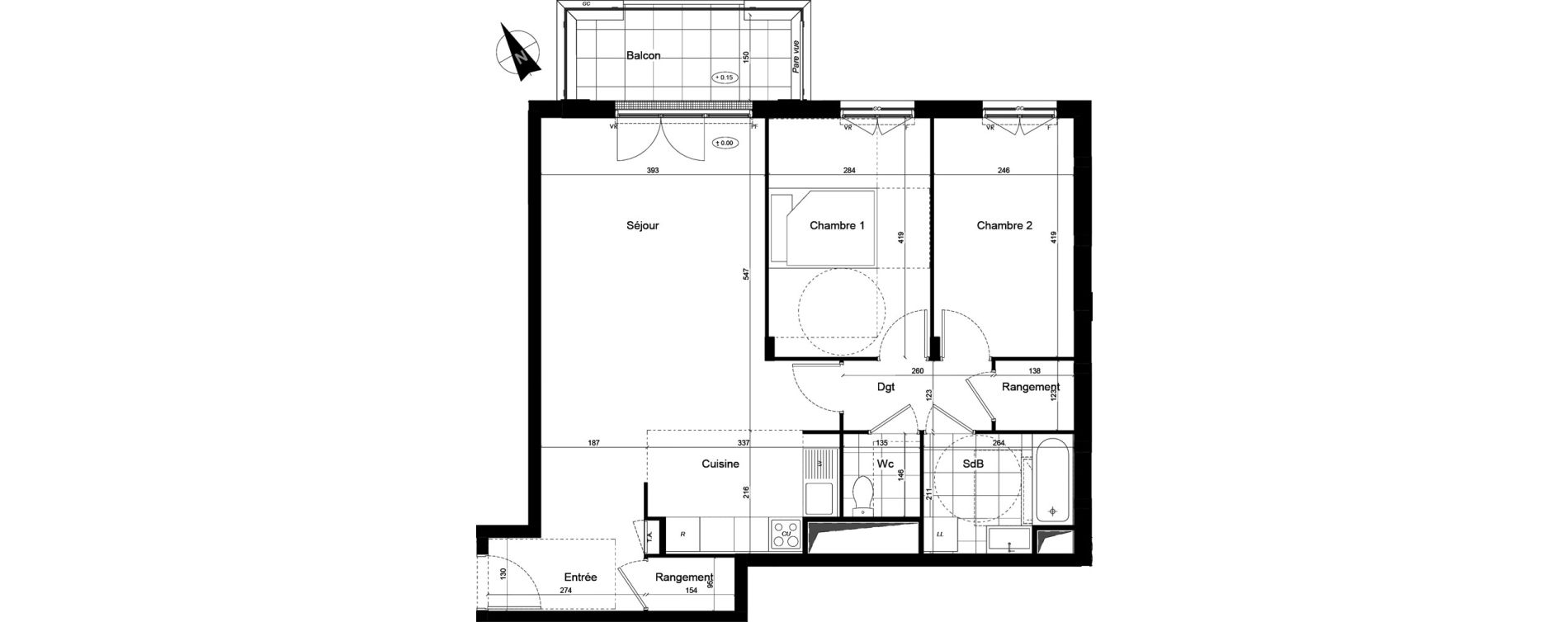 Appartement T3 de 72,41 m2 &agrave; Franconville Mare des noues