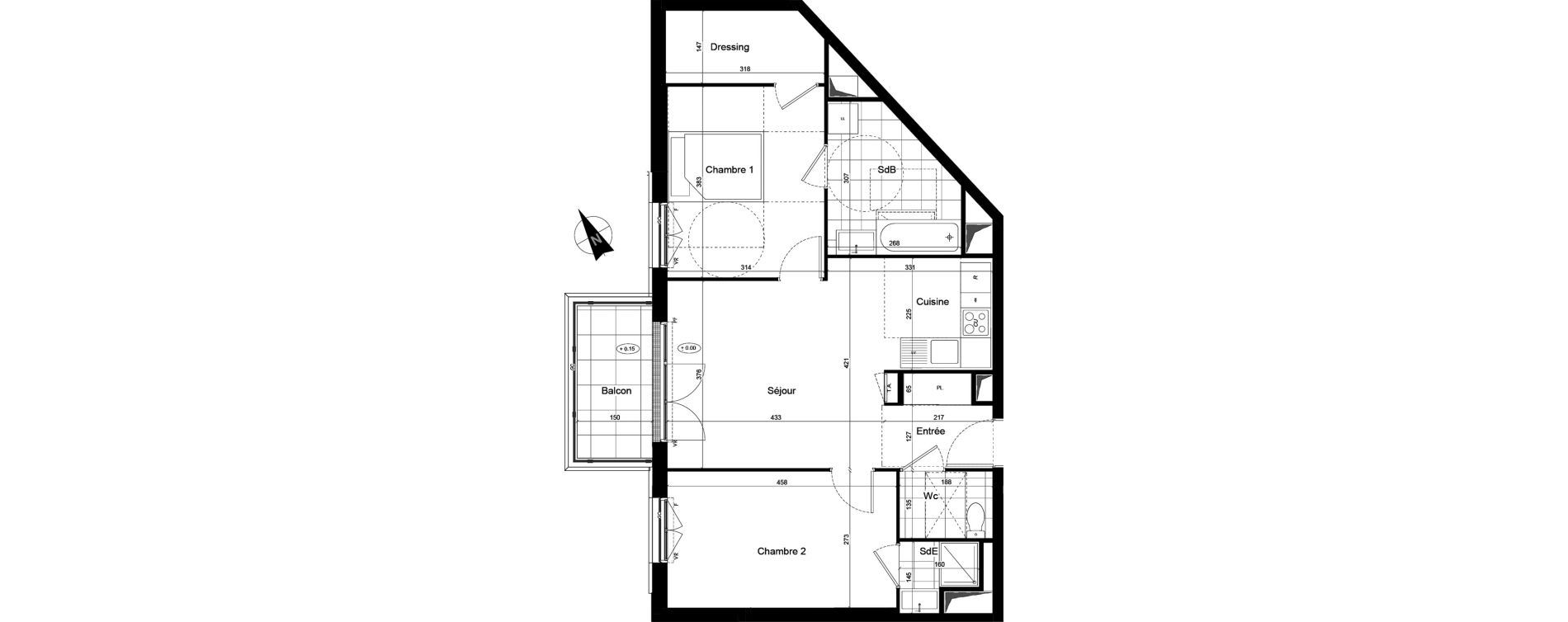 Appartement T3 de 65,73 m2 &agrave; Franconville Mare des noues