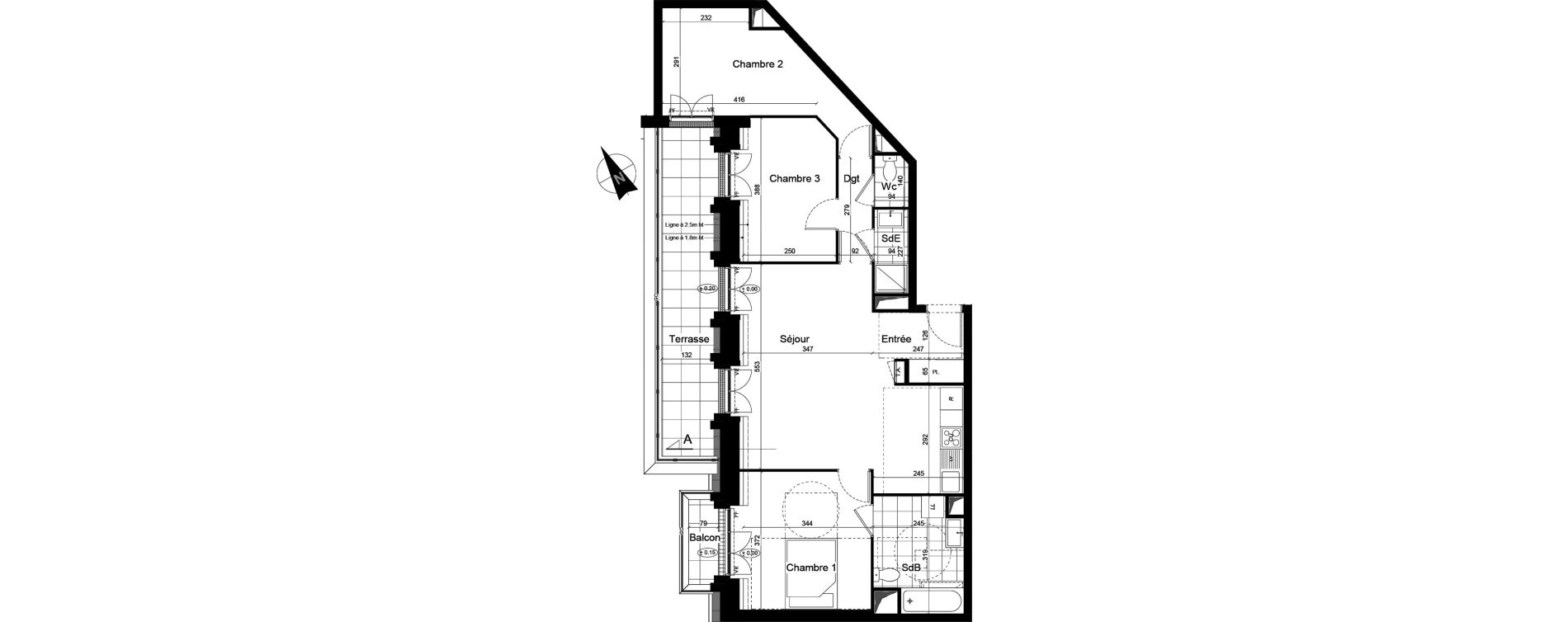 Appartement T4 de 80,81 m2 &agrave; Franconville Mare des noues
