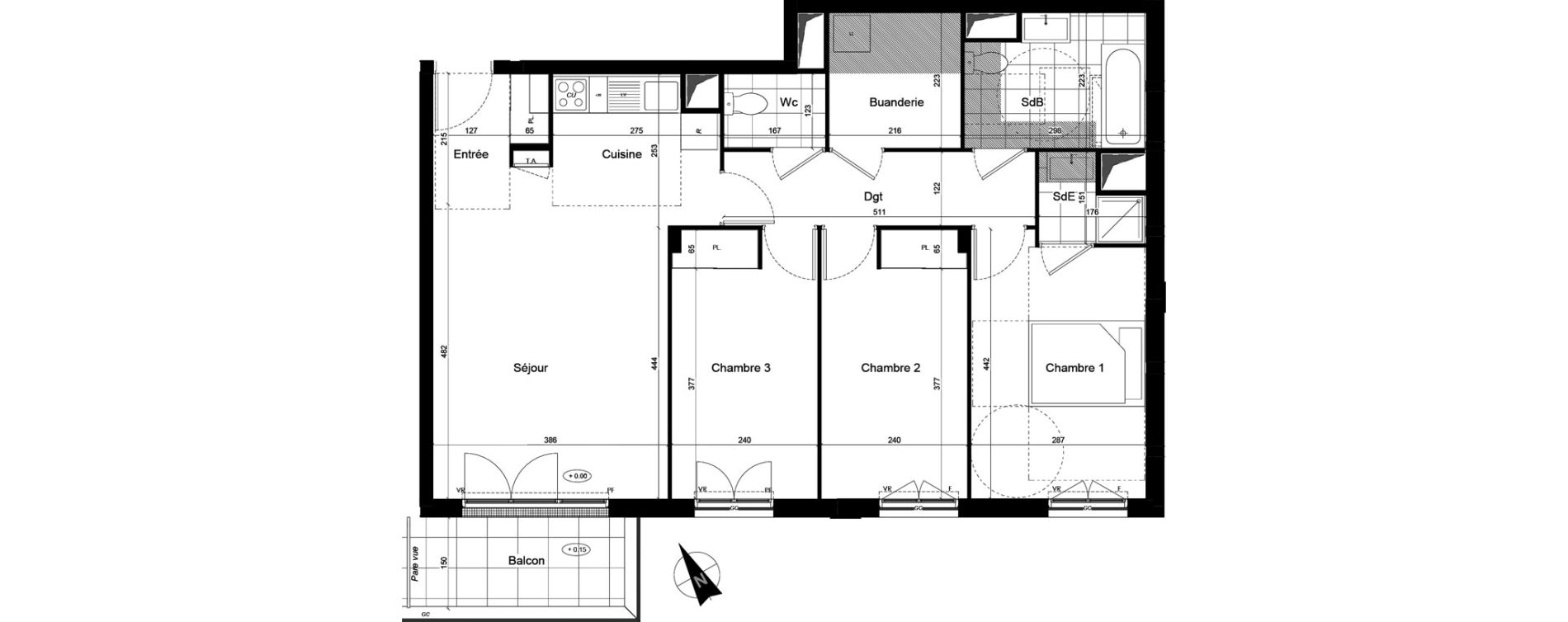 Appartement T4 de 82,88 m2 &agrave; Franconville Mare des noues