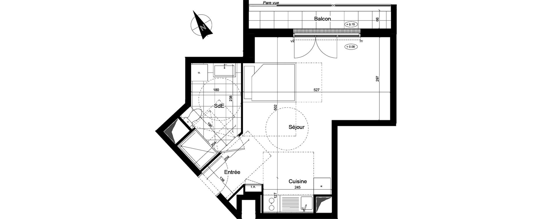 Appartement T1 de 32,85 m2 &agrave; Franconville Mare des noues