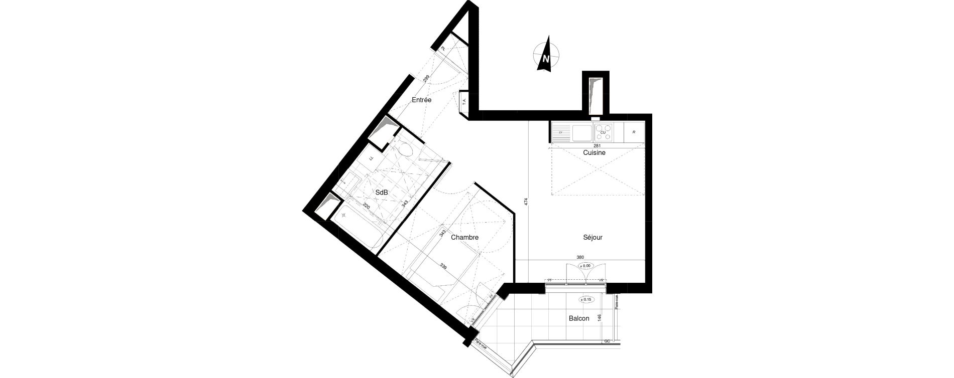 Appartement T2 de 43,91 m2 &agrave; Franconville Mare des noues
