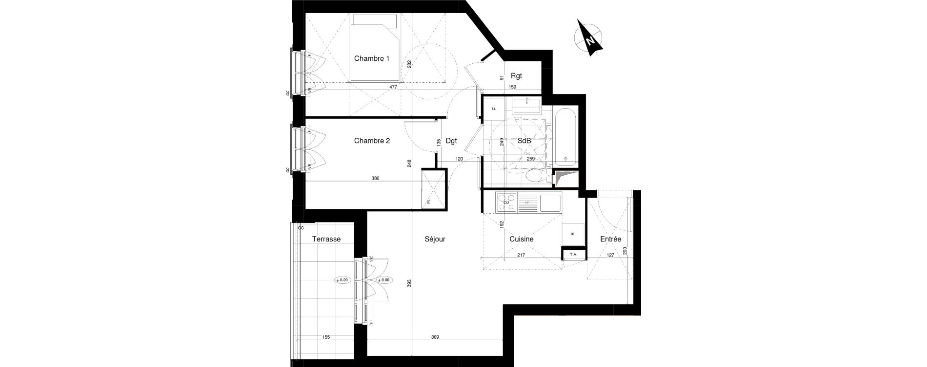Appartement T3 de 57,80 m2 &agrave; Franconville Mare des noues