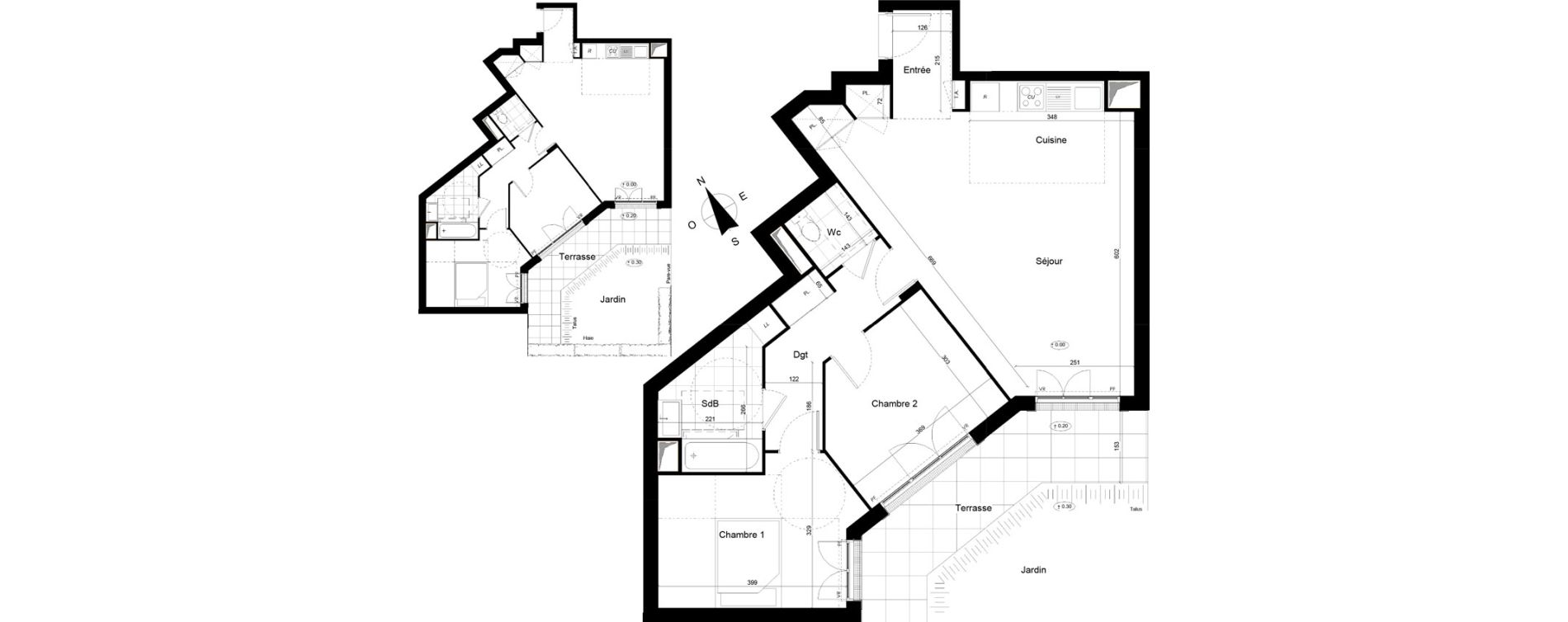 Appartement T3 de 72,22 m2 &agrave; Franconville Mare des noues