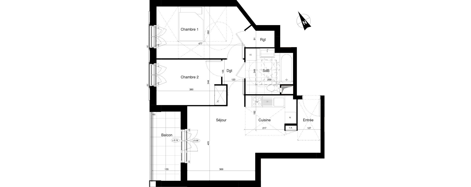 Appartement T3 de 58,20 m2 &agrave; Franconville Mare des noues