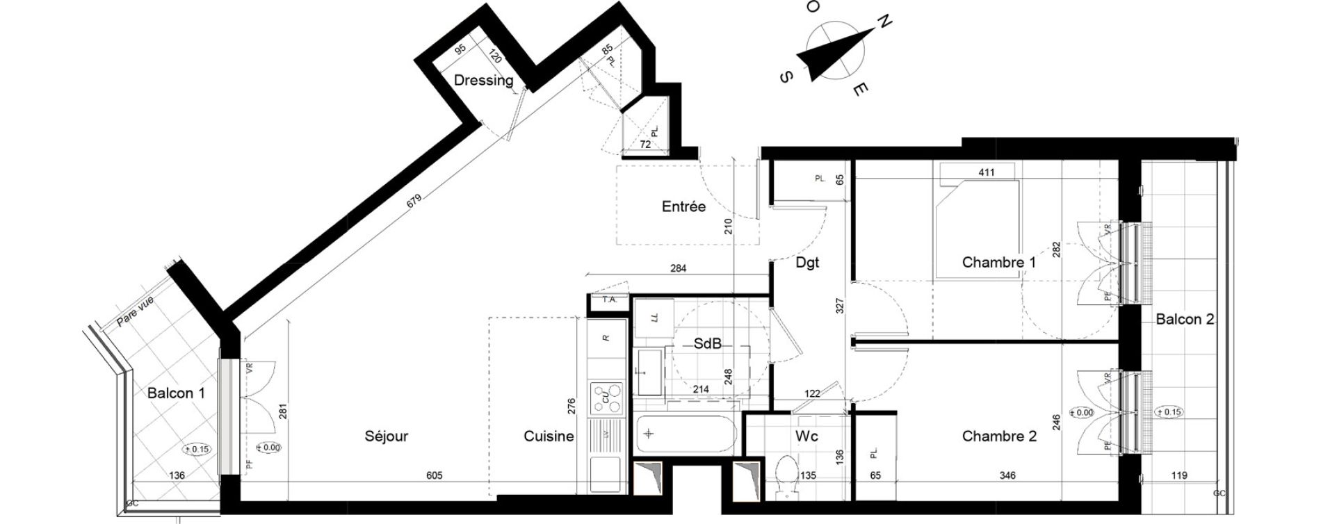 Appartement T3 de 71,34 m2 &agrave; Franconville Mare des noues