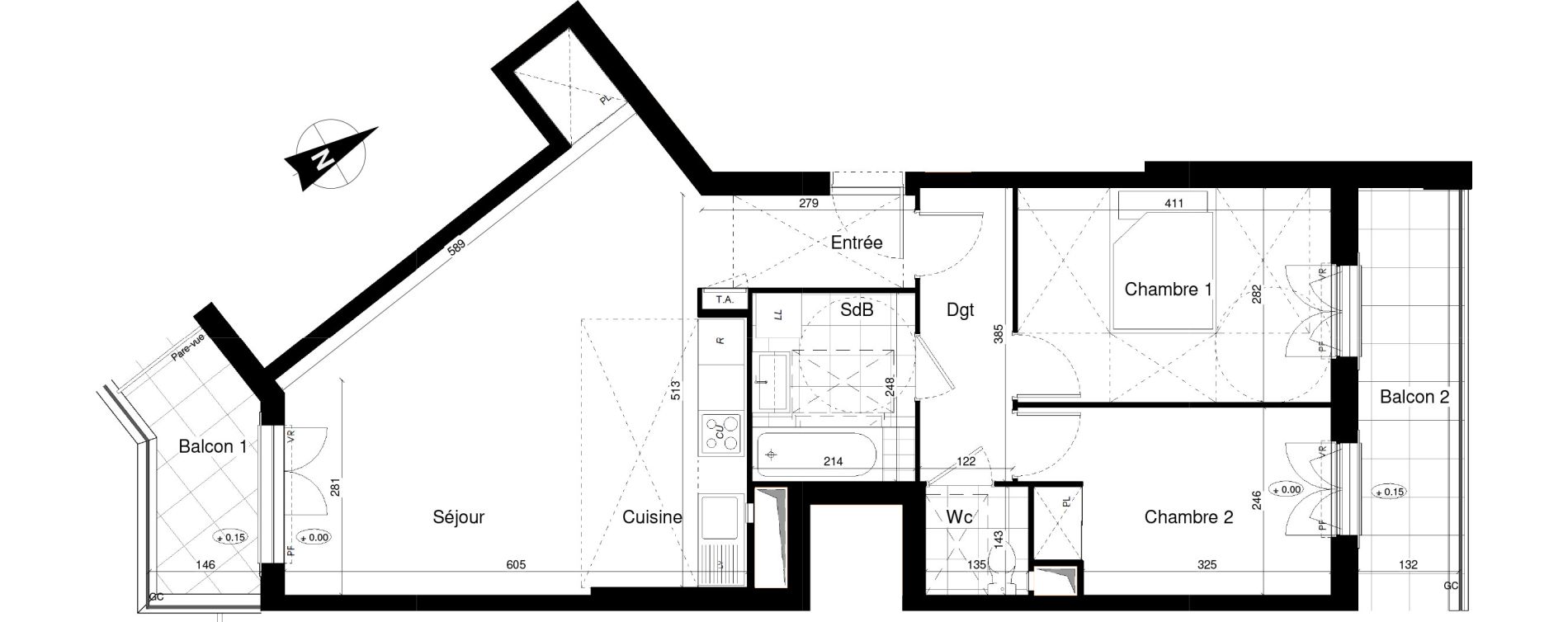 Appartement T3 de 66,18 m2 &agrave; Franconville Mare des noues