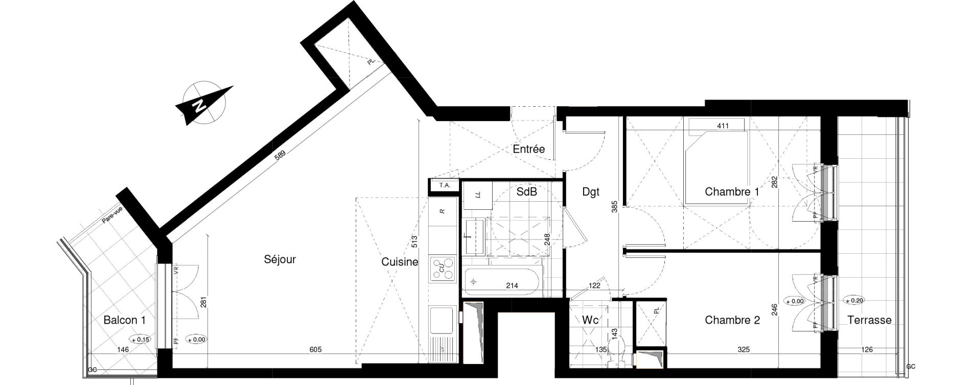 Appartement T3 de 66,18 m2 &agrave; Franconville Mare des noues