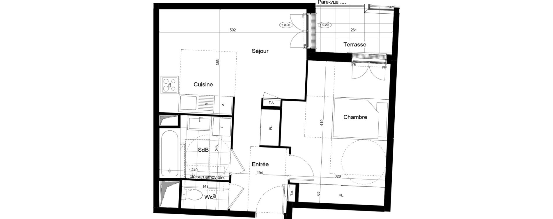 Appartement T2 de 45,33 m2 &agrave; Franconville Mare des noues