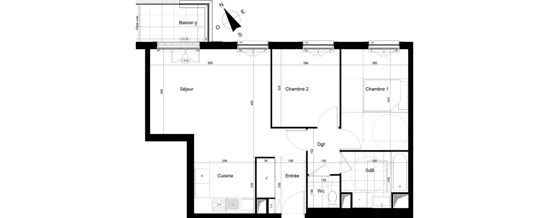 Appartement T3 de 64,63 m2 &agrave; Franconville Mare des noues