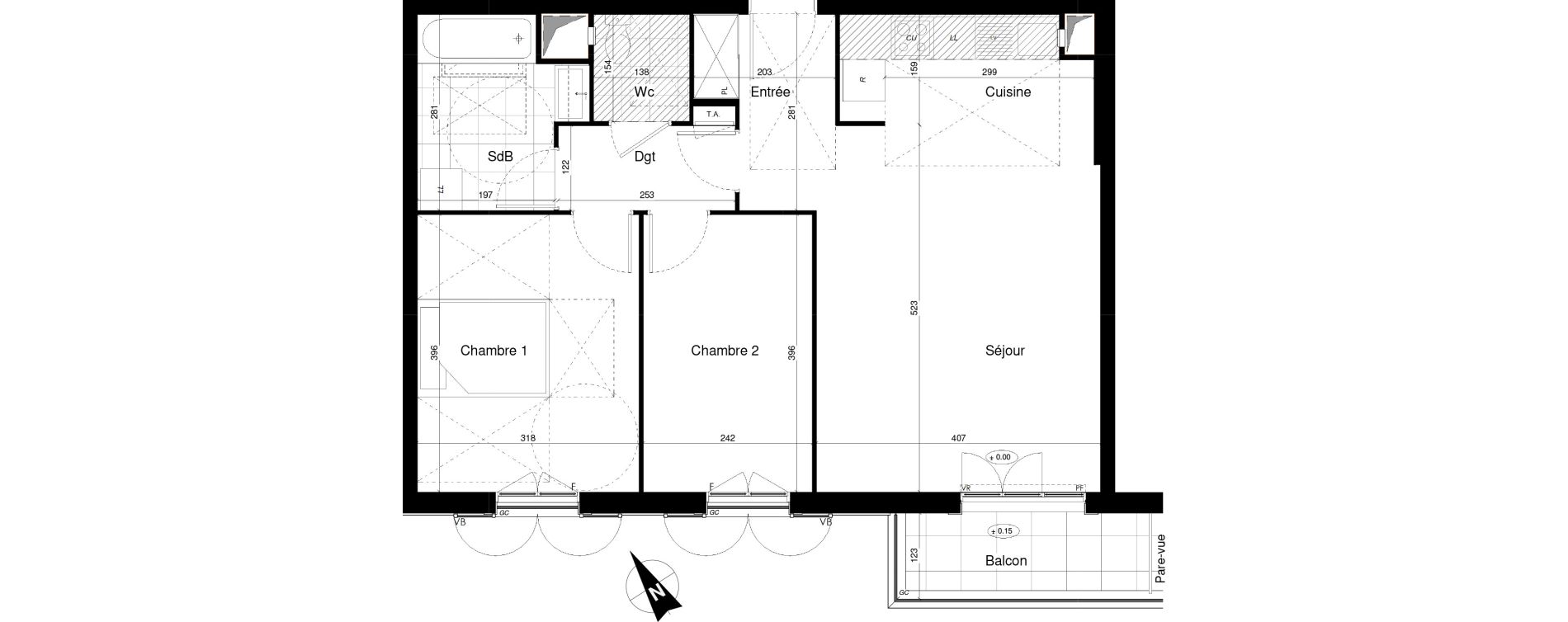 Appartement T3 de 64,16 m2 &agrave; Franconville Mare des noues