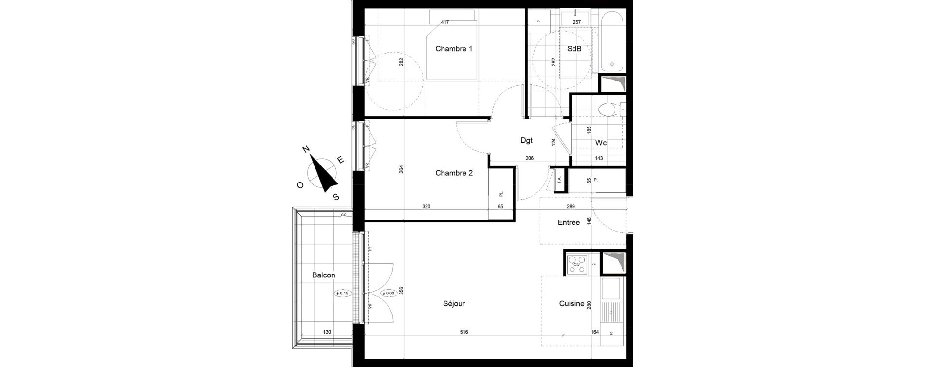 Appartement T3 de 59,71 m2 &agrave; Franconville Mare des noues