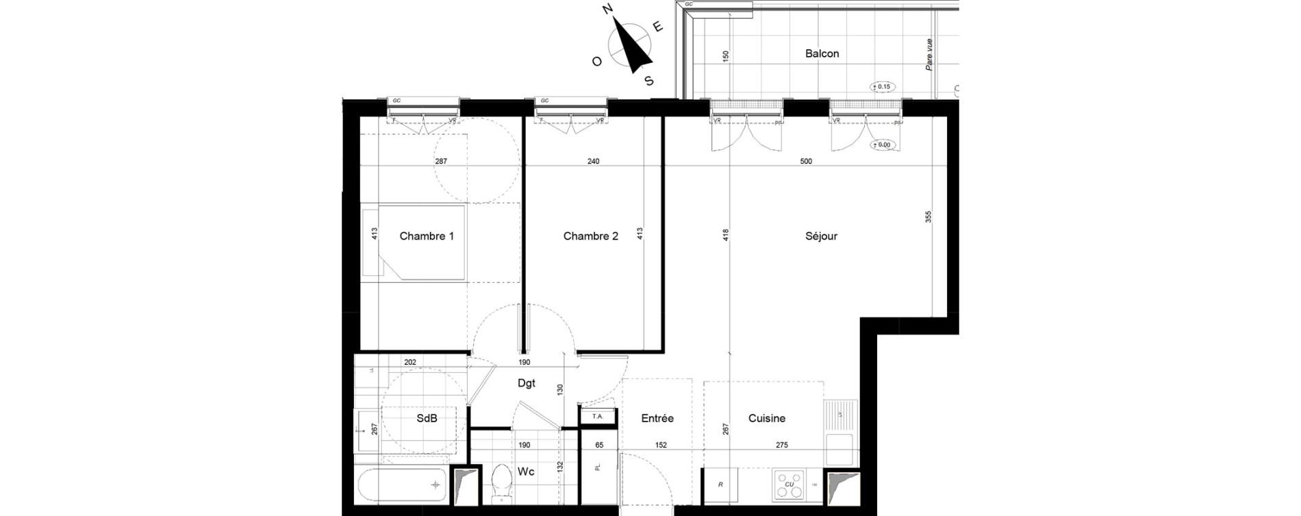 Appartement T3 de 64,27 m2 &agrave; Franconville Mare des noues