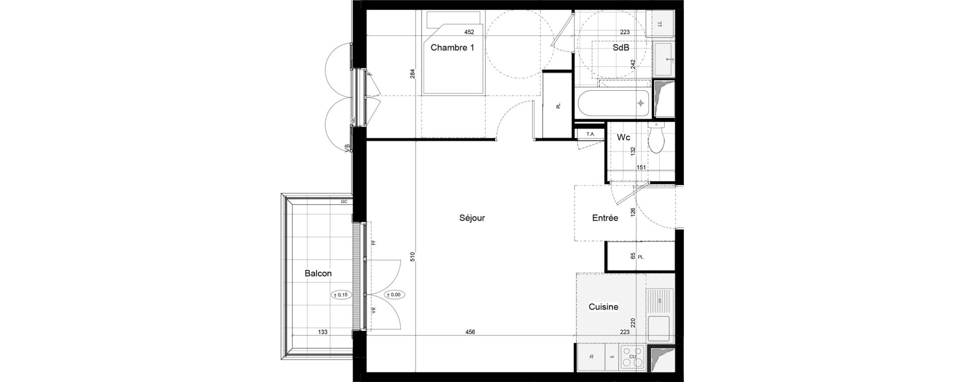 Appartement T2 de 52,37 m2 &agrave; Franconville Mare des noues