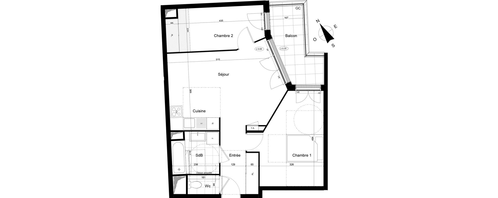 Appartement T3 de 59,35 m2 &agrave; Franconville Mare des noues